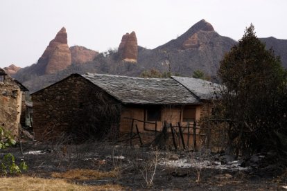 Efectos del incendio de Las Médulas, en León.