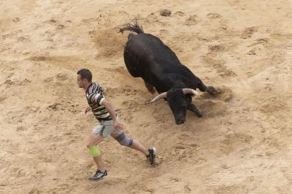 Imagen del encierro y la capea en Peñafiel