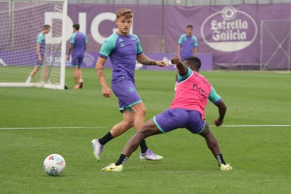 Entrenamiento de lunes del Real Valladolid.