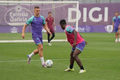 Entrenamiento de lunes del Real Valladolid.