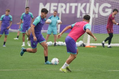 Entrenamiento de lunes del Real Valladolid.