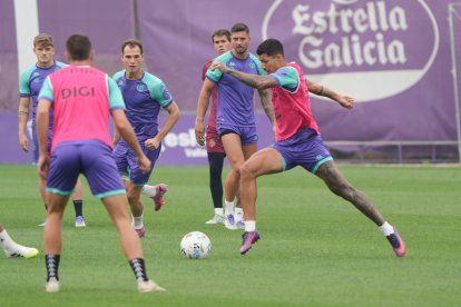 Entrenamiento de lunes del Real Valladolid.
