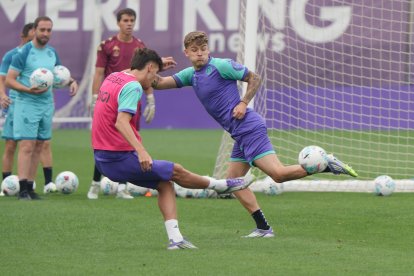 Entrenamiento de lunes del Real Valladolid.