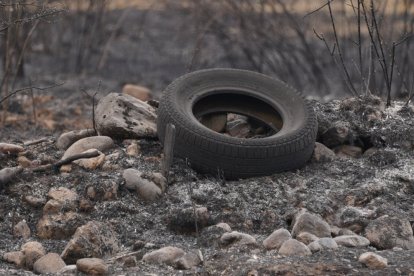 Efectos del incendio de Las Médulas, en León.