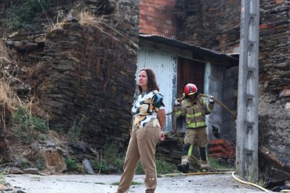 Efectos del incendio que ha afectado al municipio de Oencia (León).