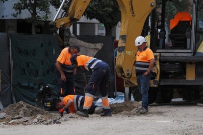 Obras en la calle Gamazo (Valladolid).