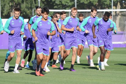 Entrenamiento de lunes del Real Valladolid.