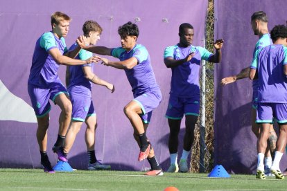Entrenamiento de lunes del Real Valladolid.