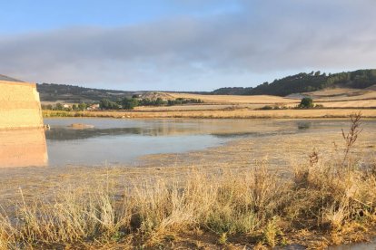 Daños por la rotura de la tubería del canal de Riaza en Valbuena de Duero