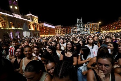 Concierto de Dani Fernández en la plaza Mayor de Valladolid.