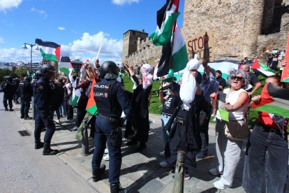 Protestas a favor de Palestina en Ponferrada en La Vuelta a España.