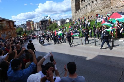 Protestas a favor de Palestina en Ponferrada en La Vuelta a España.