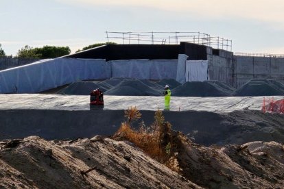 Estado de las obras del enlace ferroviario de la U de Olmedo este jueves
