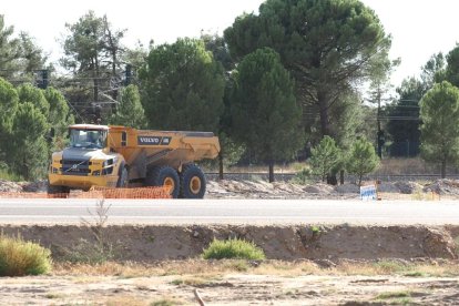 Estado de las obras del enlace ferroviario de la U de Olmedo este jueves
