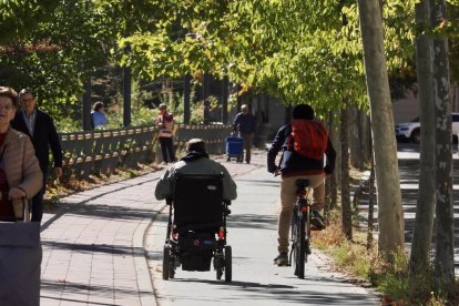 Estado actual de los carriles bici del paseo del Cauce y la calle Rábida.