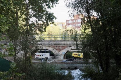 Obras de la segunda vía de AVE de la estación de trenes de Valladolid.