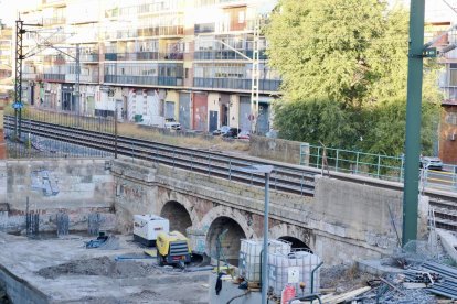 Obras de la segunda vía de AVE de la estación de trenes de Valladolid.