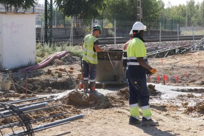 Obras del apeadero de la universidad