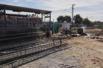Obras del apeadero de la universidad