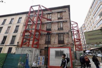 Estado actual del histórico edificio de la plaza del Caño Argales de Valladolid.