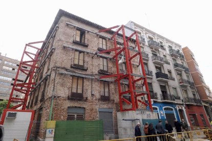 Estado actual del histórico edificio de la plaza del Caño Argales de Valladolid.