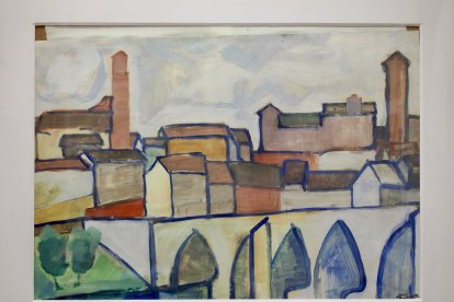 Un paisaje de Gabino Gaona, en el Salón de la Casa Delibes.