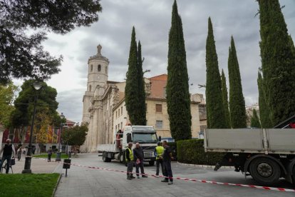 Andamios en la Catedral de Valladolid