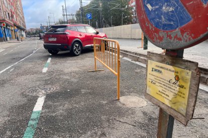 Obras en la calle de la Vía