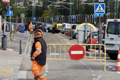 Corte en la calle La Vía y obras