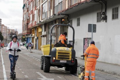 Corte en la calle La Vía y obras
