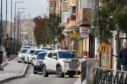 Corte en la calle La Vía y obras