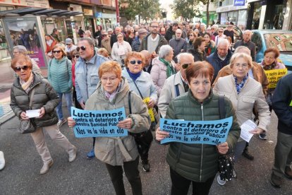 Manifestación en defensa de la sanidad pública en Delicias (Valladolid).