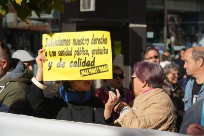 Manifestación en defensa de la sanidad pública en Delicias (Valladolid).