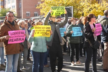 Manifestación en defensa de la sanidad pública en Delicias (Valladolid).