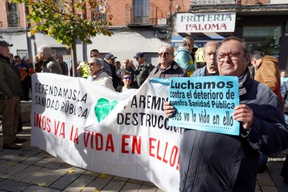 Manifestación en defensa de la sanidad pública en Delicias (Valladolid).