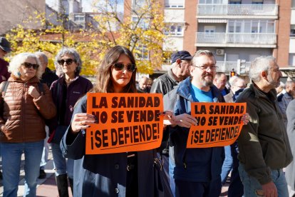 Manifestación en defensa de la sanidad pública en Delicias (Valladolid).