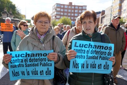 Manifestación en defensa de la sanidad pública en Delicias (Valladolid).