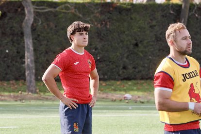 El 'XV del León' entrenando en los Campos de Pepe Rojo de Valladolid.