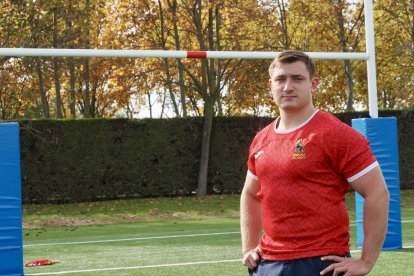 El 'XV del León' entrenando en los Campos de Pepe Rojo de Valladolid.