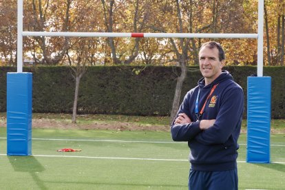 El 'XV del León' entrenando en los Campos de Pepe Rojo de Valladolid.