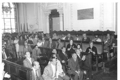 Día del funcionario en el Ayuntamiento de Valladolid en 1975