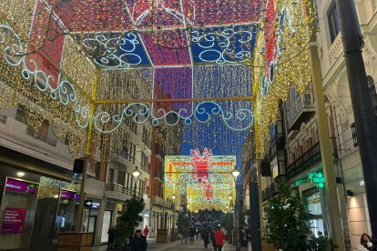 Pruebas de las luces de la calle Santiago de Valladolid.