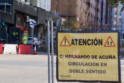 Obras de la red de calor en Parquesol