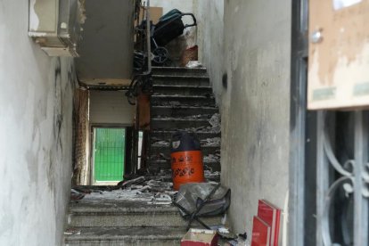Casa 'okupa' en la calle Estrella tras el incendio