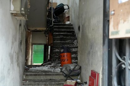 Casa 'okupa' en la calle Estrella tras el incendio