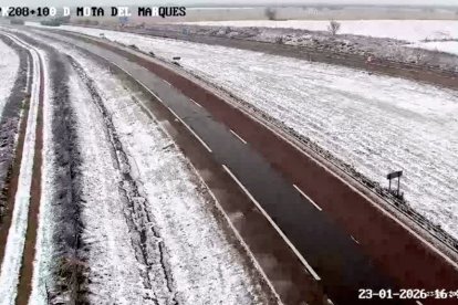 Carreteras nevadas en la provincia de Valladolid
