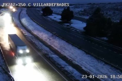 Imagenes de la nevada en las carreteras de la provincia de Valladolid