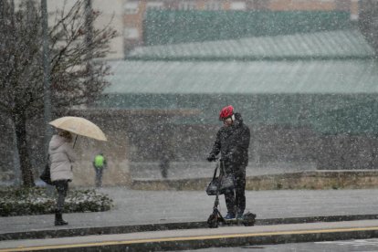 Nieve en Valladolid capital por la borrasca Kristin