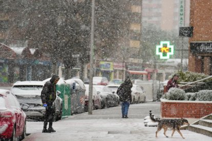 Nieve en Valladolid capital por la borrasca Kristin