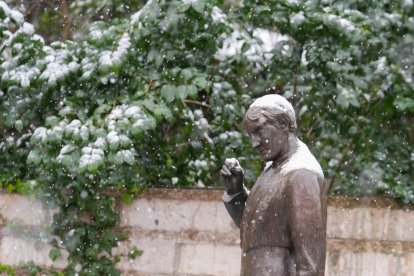 Nieve en Valladolid capital por la borrasca Kristin
